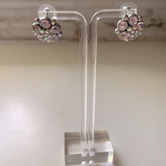Glass Cluster Crystal Party Cocktail Earrings - Picture 6 of 10